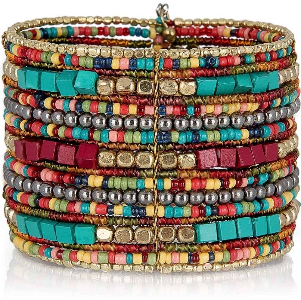 Boho Multicolor Gypsy Cuff Bracelet